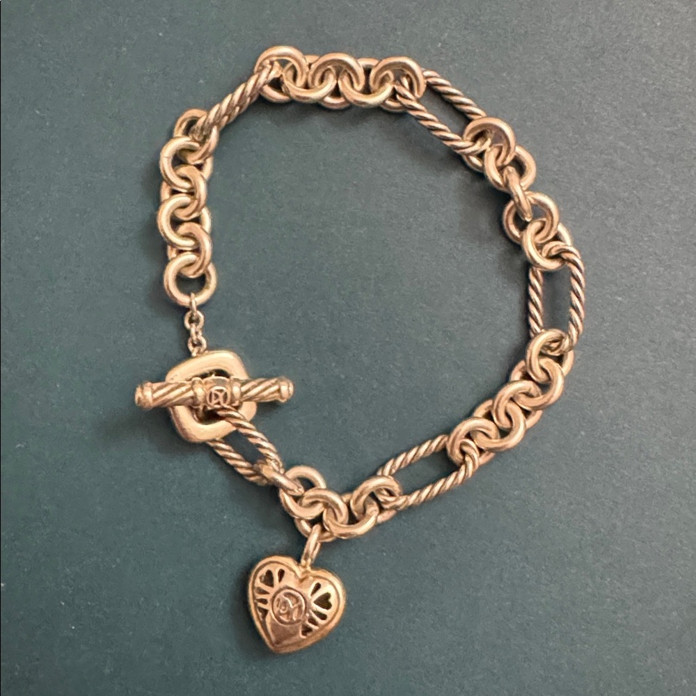 David Yurman Heart Charm Toggle Bracelet - sliver tone Women’s Jewelry